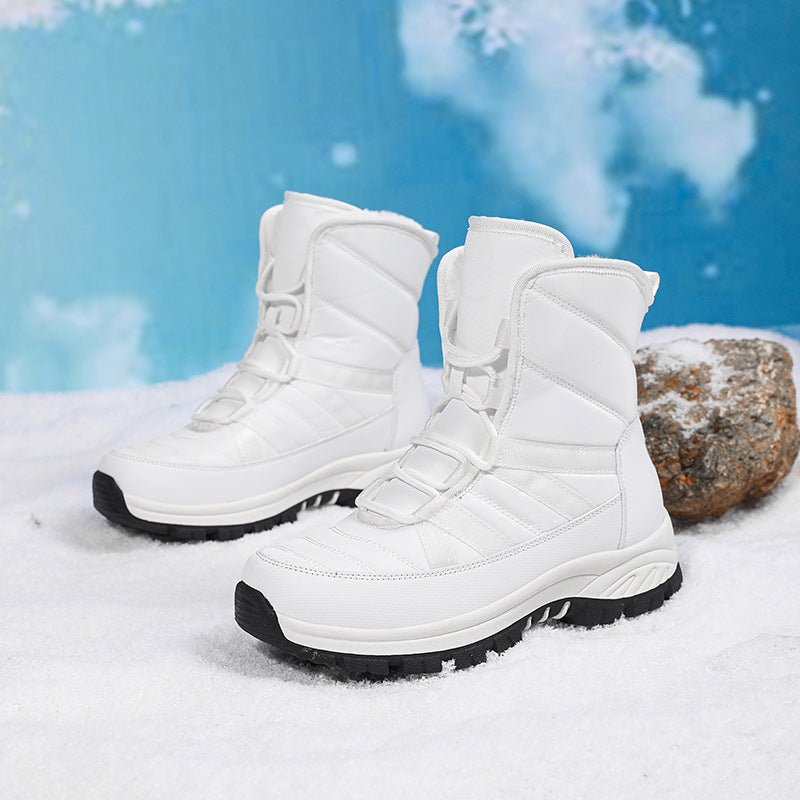 Women's waterproof winter boots, padded, with non-slip sole and elastic quick-lacing system Lune London