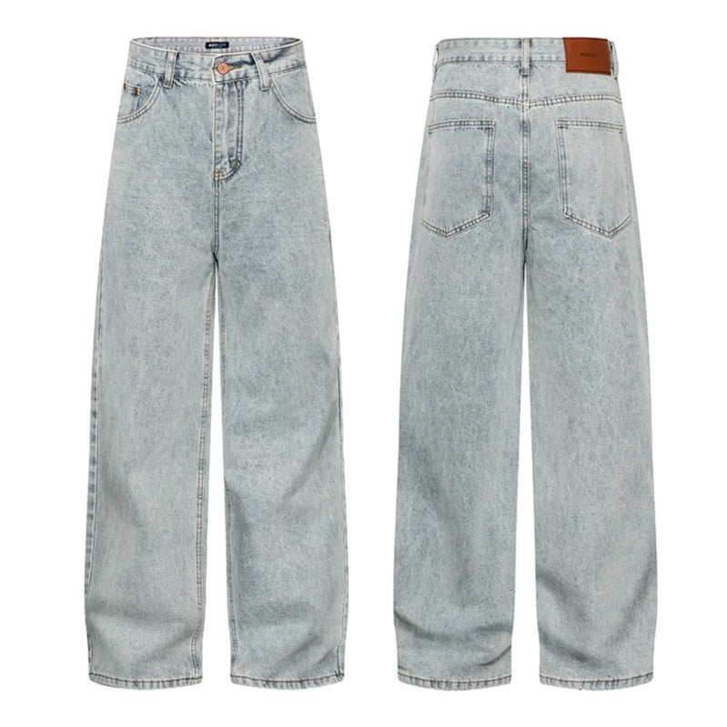 Women's High-Cut Vintage-Washed Baggy Jeans with Wide Palazzo Cut Amarae