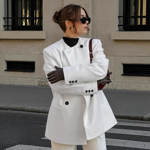Oversized wool jacket for women with elegant cut Amarae