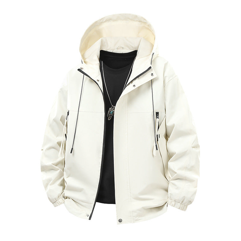 Technical outdoor jacket for men with breathable membrane and multifunctional pockets Lune London