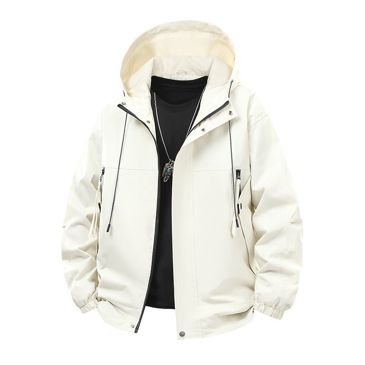 Technical outdoor jacket for men with breathable membrane and multifunctional pockets Lune London