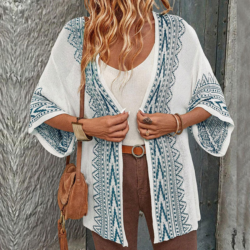 Gilet femme avec motif ethnique original et coupe loose Chic & Stil