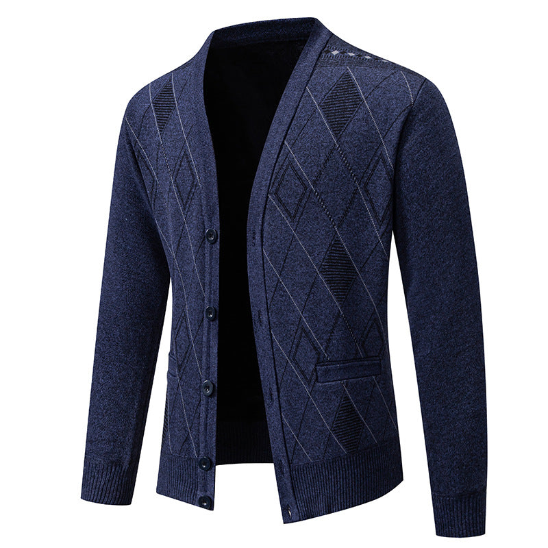 Men's knitted jacket with an elegant diamond structure Lune London