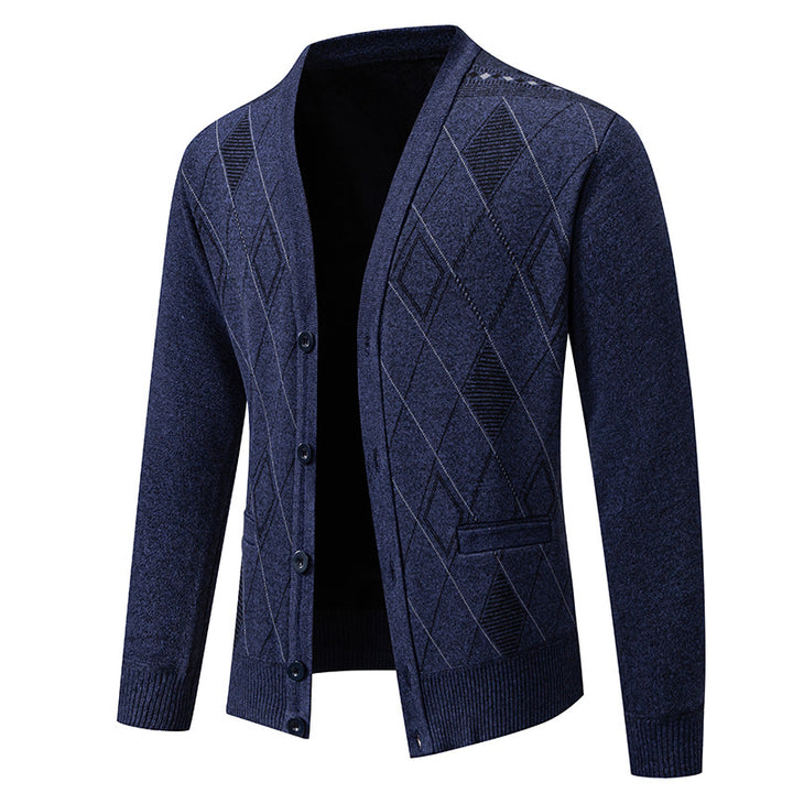 Men's knitted jacket with an elegant diamond structure Lune London