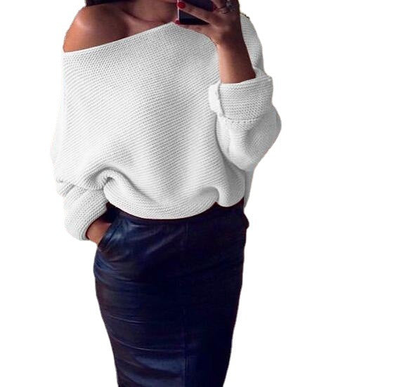 Oversized knit sweater for women with off-the-shoulder design and relaxed fit Lune London
