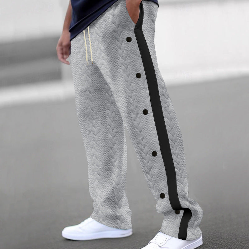 Men's athletic leisure pants with snap buttons and structured design Lune London