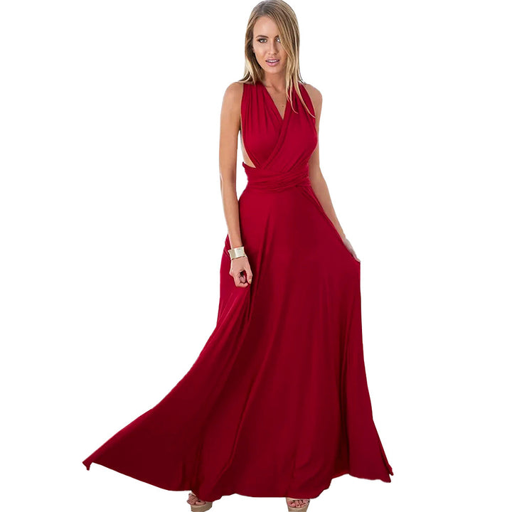Robe maxi femme avec un design élégant enroulé et une coupe ajustée Chic & Stil