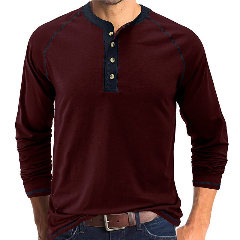 Men's long sleeve shirt with button placket and contrasting details Lune London