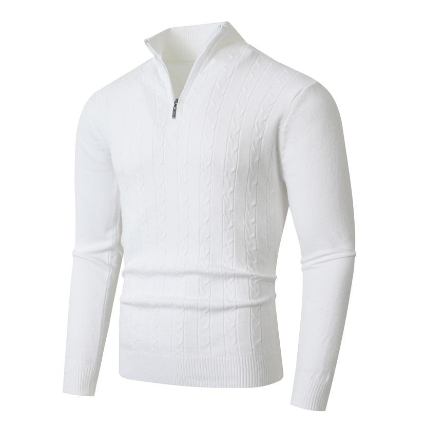 Knit sweater for men with half-zip and structured design Lune London