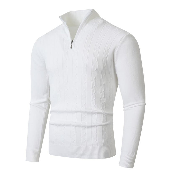 Knit sweater for men with half-zip and structured design Lune London