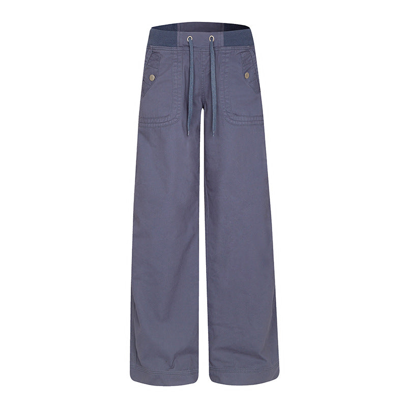 Women's Extra Wide Palazzo Pants with Elastic Comfort Waistband, Drawstring, and Patch Pockets