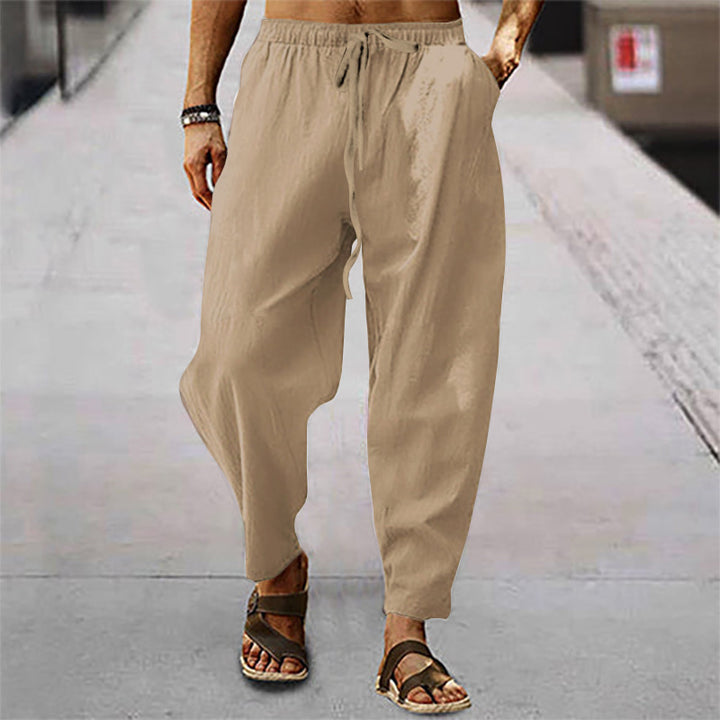 Casual summer pants for men in suit style with elastic waistband and practical side pockets Lune London