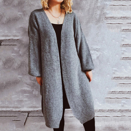 Cardigan oversized femme avec décolleté en V profond et coupe décontractée Chic & Stil