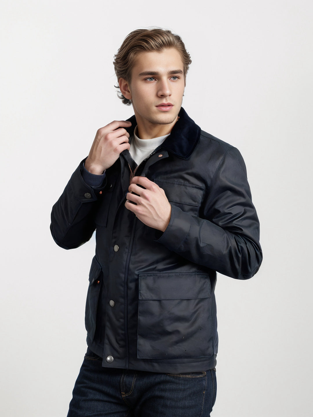 Functional sports jacket for men with practical pockets and high collar Lune London