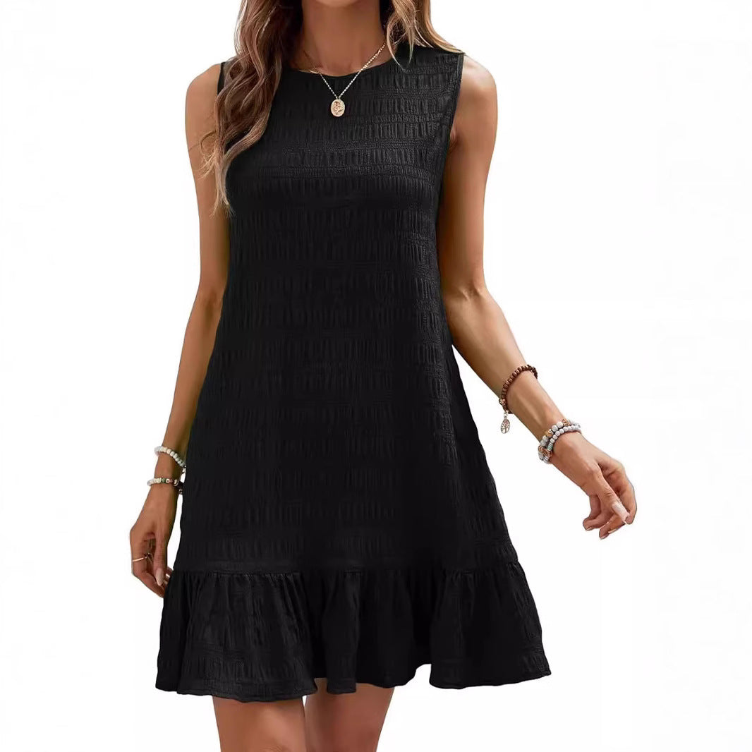 Summer dress for women with ruffled finish and textured surface Lune London