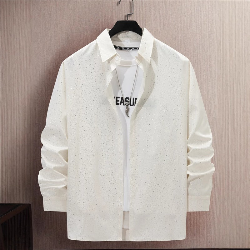 Casual cotton shirt for men with a modern polka dot pattern Lune London