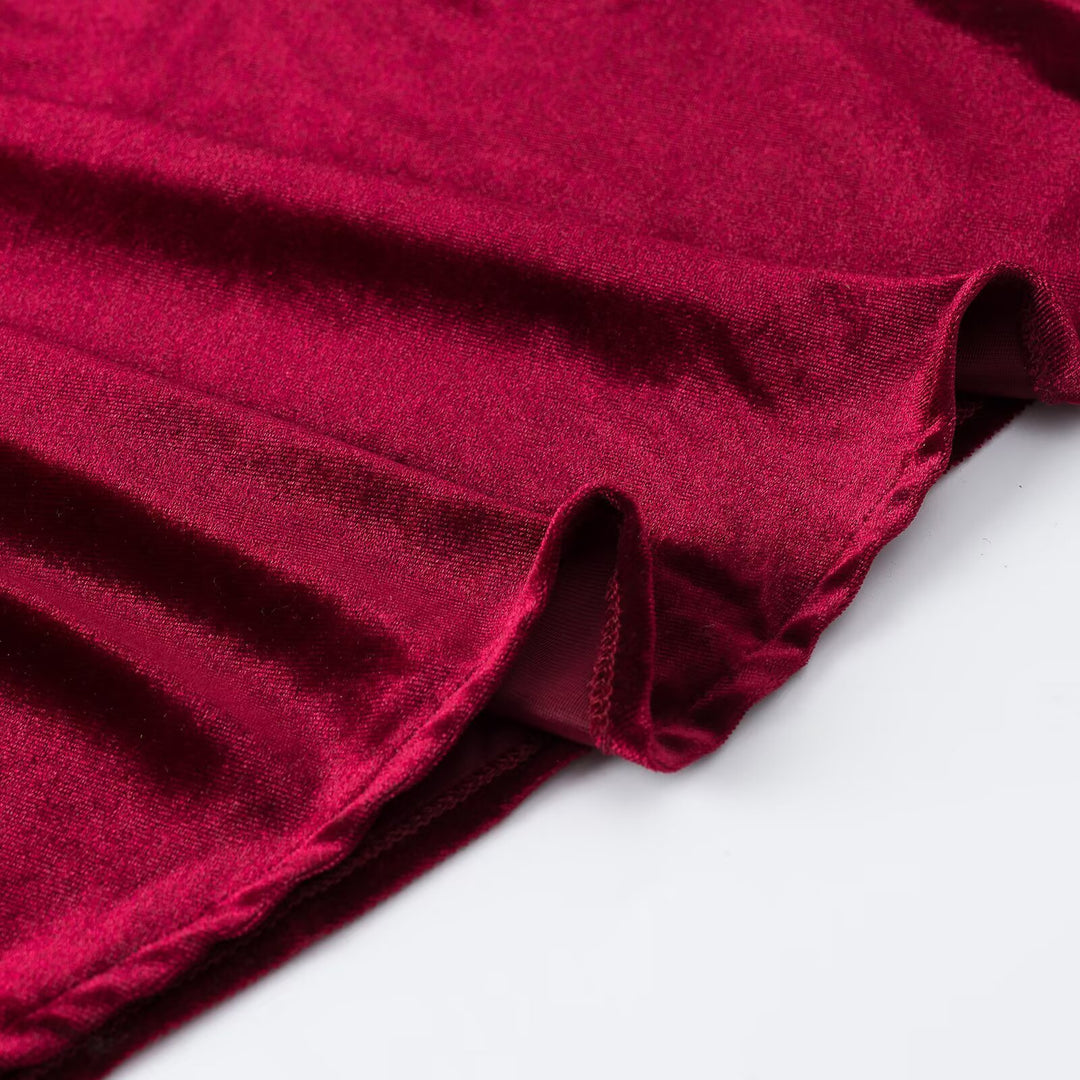 Women's maxi dress made of satin with a waterfall neckline and strap binding at the back Amarae