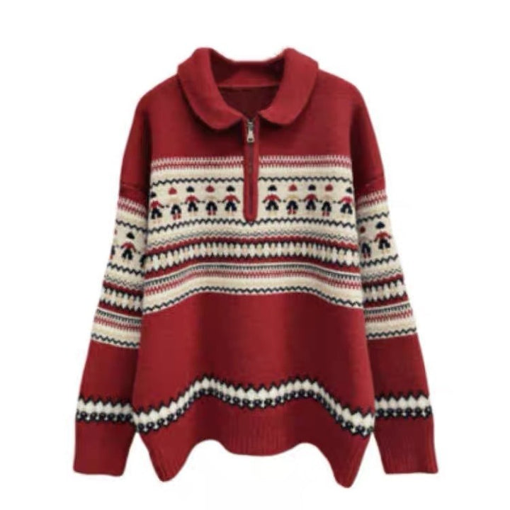 Pull en maille épaisse pour femmes avec poche kangourou et col montant Chic & Stil