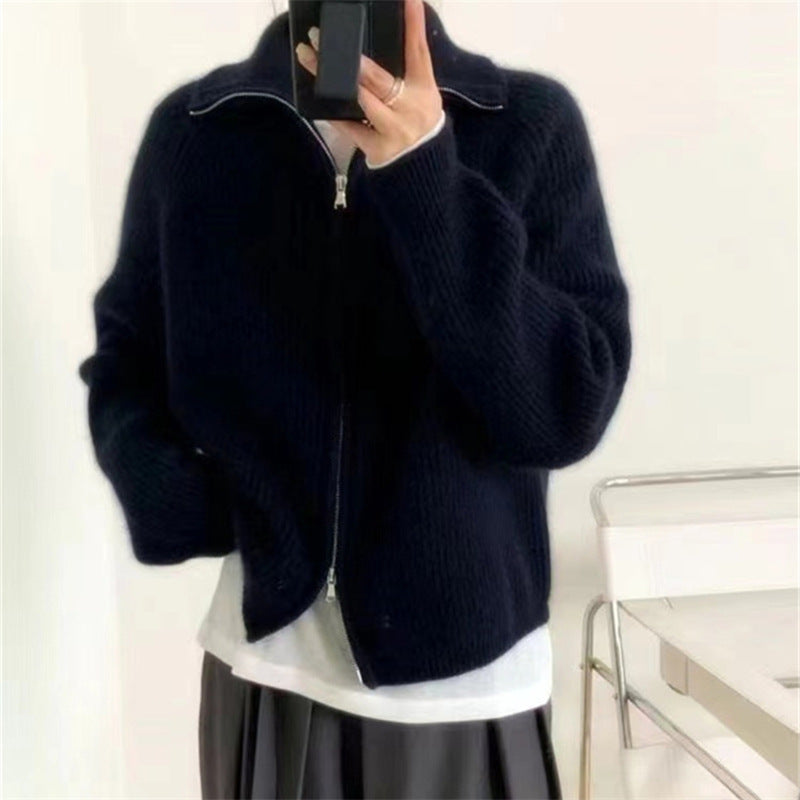 Cardigan femme avec col haut et fermeture éclair Chic & Stil