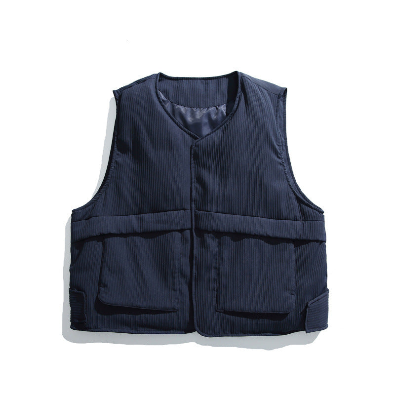 Unisex Padded Hooded Jacket with Removable Vest Insert and Ribbed Texture Amarae
