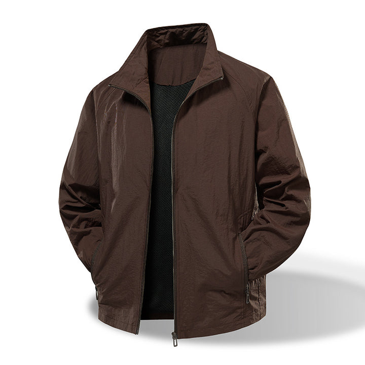 Men's Ultralight Windbreaker with Breathable Mesh Lining and Concealed Zipper Amarae