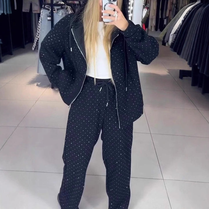 Chic Polka Dot Track Suit for Women
