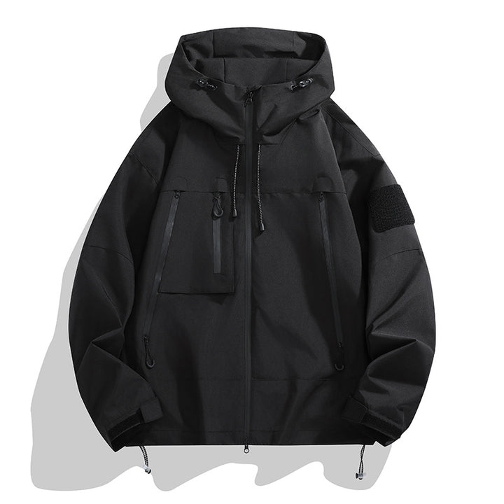 Technical outdoor jacket for women with adjustable hood system and multifunctional pockets Lune London