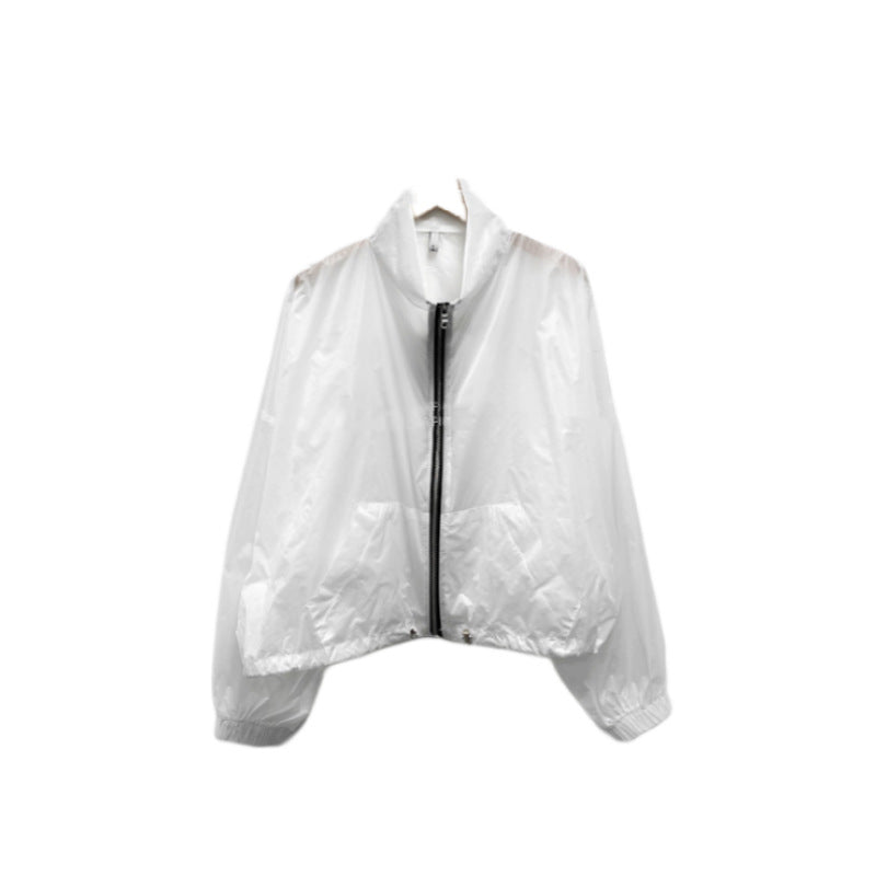 Ladies transparent windbreaker with zipper Chic & Stil