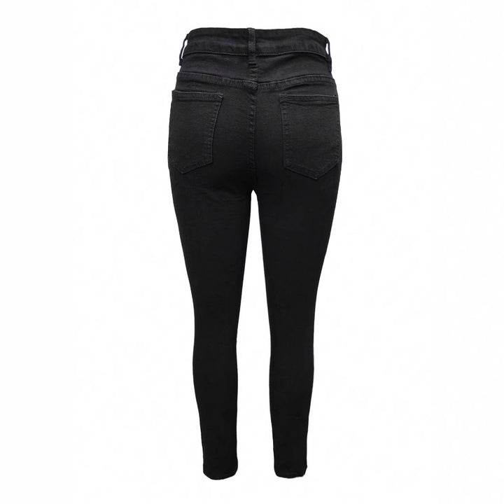 Women's High-Waisted Superstretch Jeans with Frayed Cutouts and Sculpting Waistband Amarae