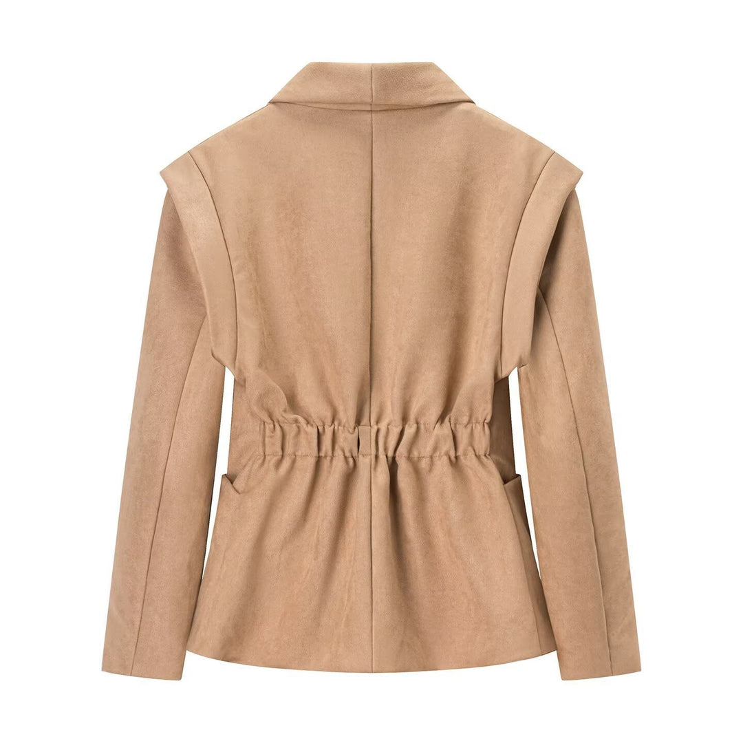 Blazer femme à la mode en imitation daim doux Chic & Stil