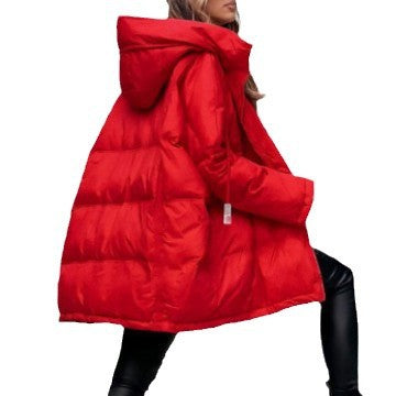 Women's Quilted Oversized Jacket with Hood and Functional Pockets Amarae