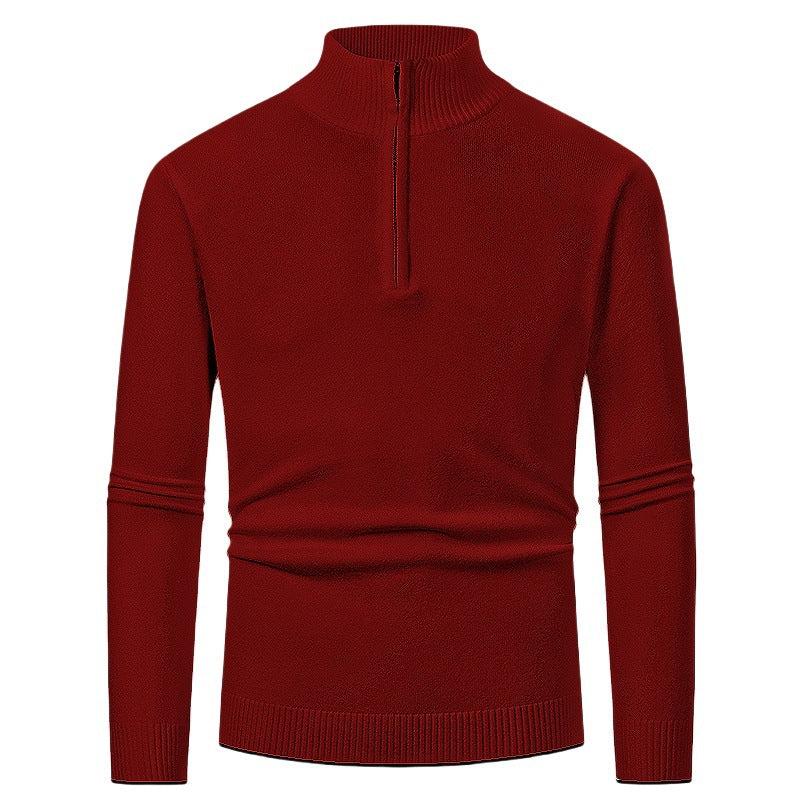Men's sweater with half-zip and modern high collar Lune London