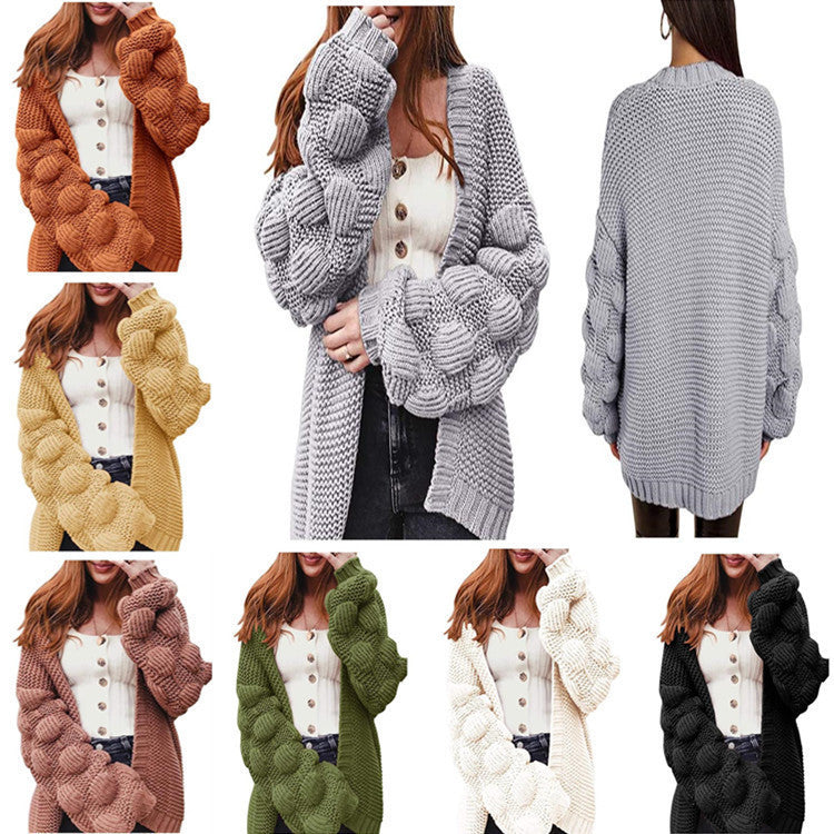 Knit jacket for women with voluminous cuffs Lune London