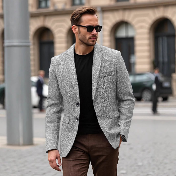 Elegant structured jacket for men with modern fabric and stylish details Lune London