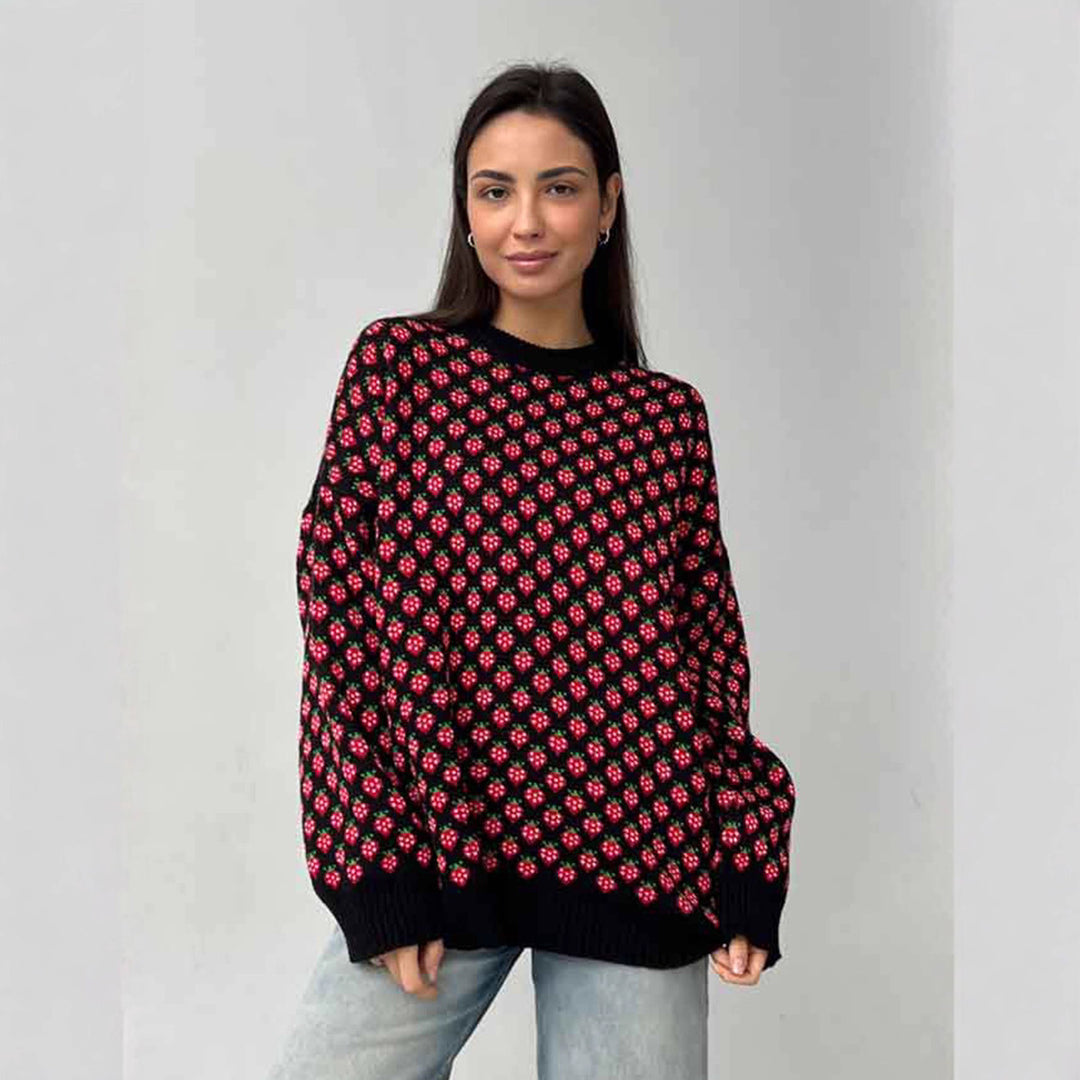Pull oversized pour femmes avec motif floral Chic & Stil