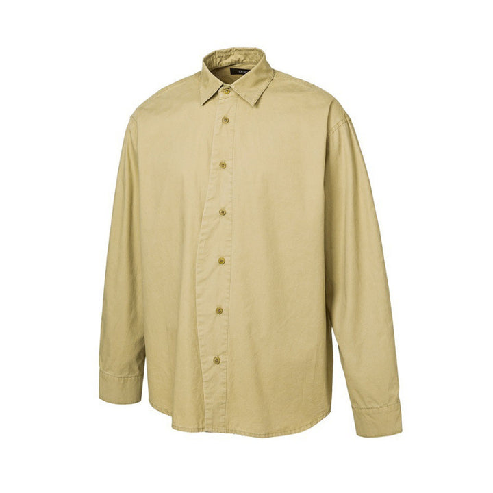 Men's Loose Oversized Shirt made of Cotton Twill with Spread Collar and Relaxed Fit Amarae