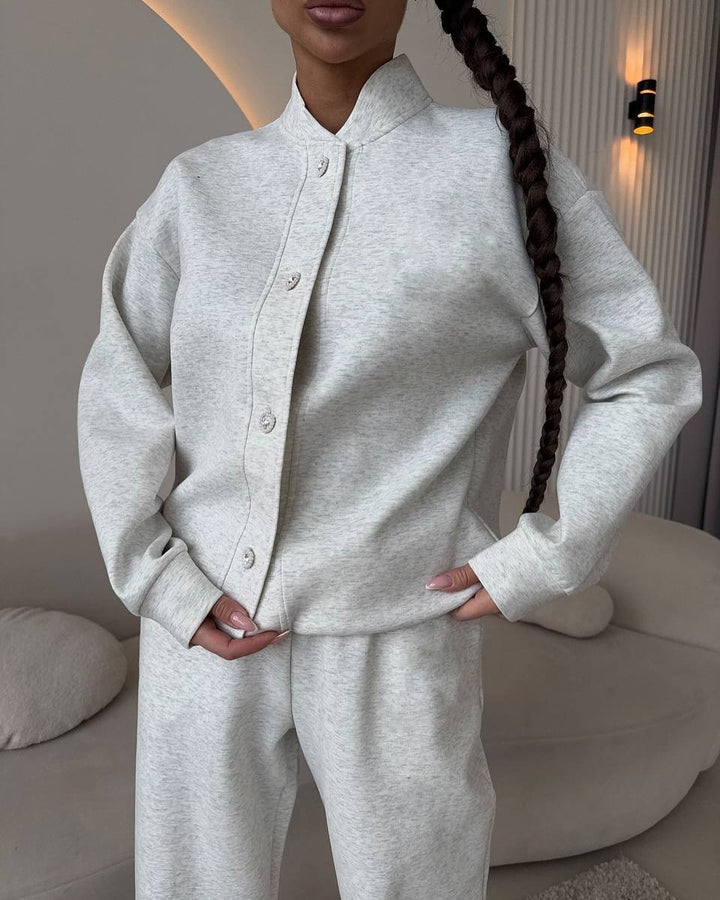 Ladies Elegant and Comfortable Leisure Set with Trendy Button Closure Lune London
