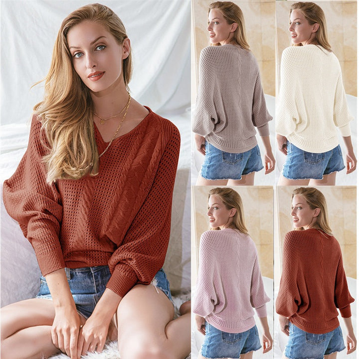 Casual knitted sweater for women with asymmetrical design and delicate Miet Lune London pattern