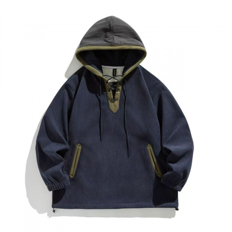 Unisex Oversize Hoodie with Lacing and Kangaroo Pockets Amarae