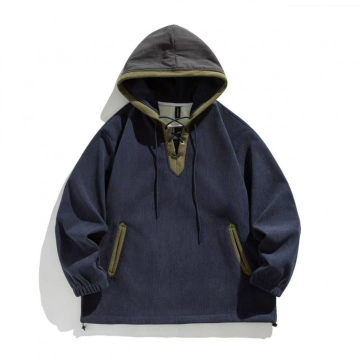 Unisex Oversize Hoodie with Lacing and Kangaroo Pockets Amarae