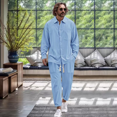 Casual set for men with high-quality satin surface Amarae