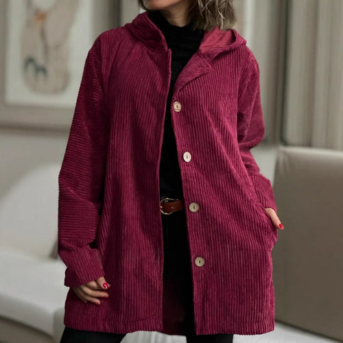 Ladies casual ribbed knit hoodie Amarae