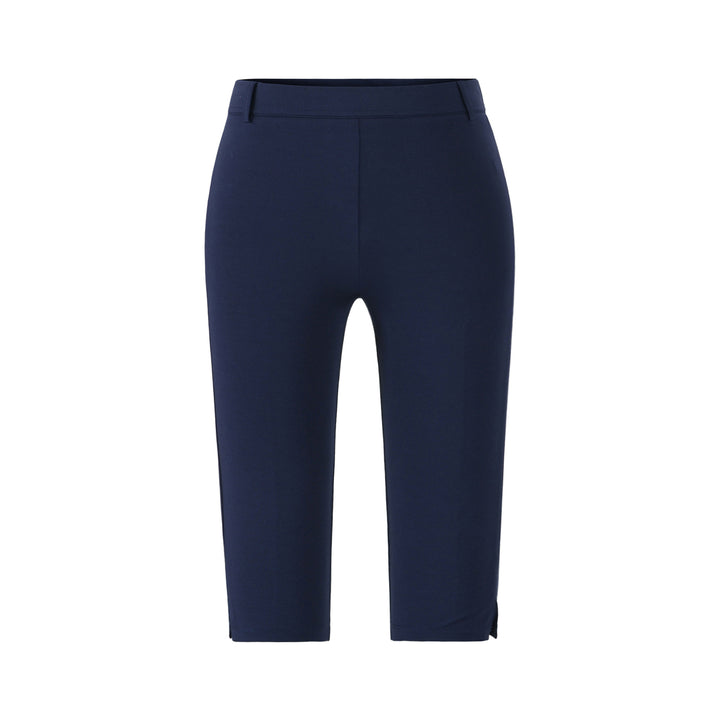Women's high-waisted capri stretch pants with a slim silhouette and leg slit Amarae