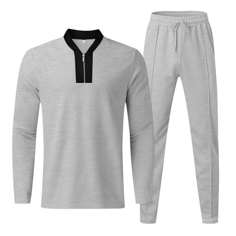 Men's sporty leisure set with modern high collar and zipper Lune London