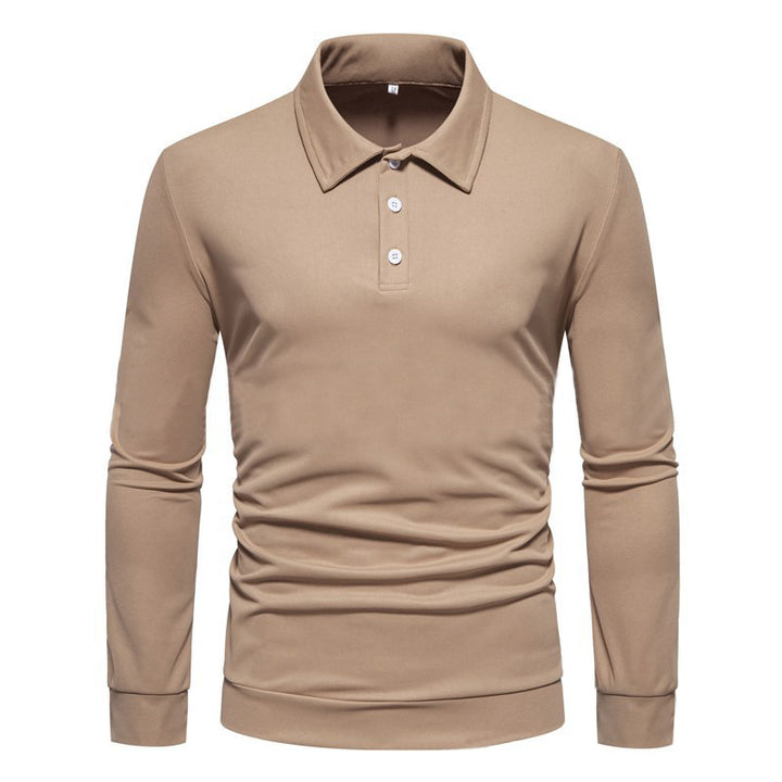 Long sleeve polo shirt for men in breathable fabric with modern button details Lune London