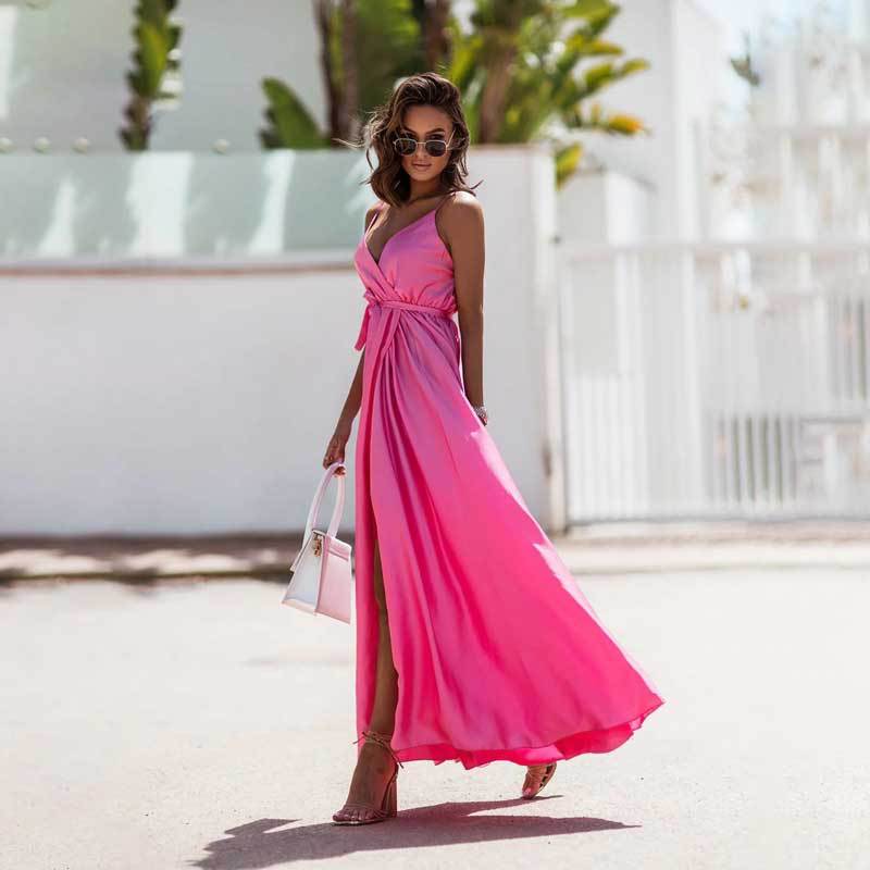 Elegant maxi dress for women with a high slit Lune London