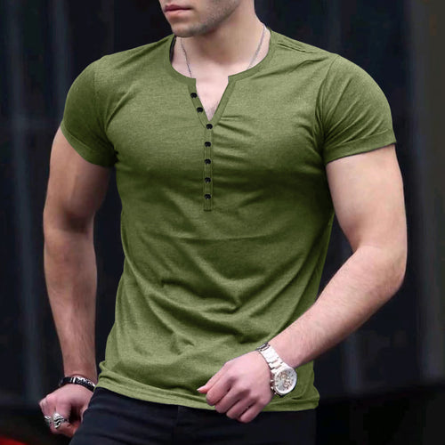 Men's Leisure Short Sleeve Henley T-shirt Amarae
