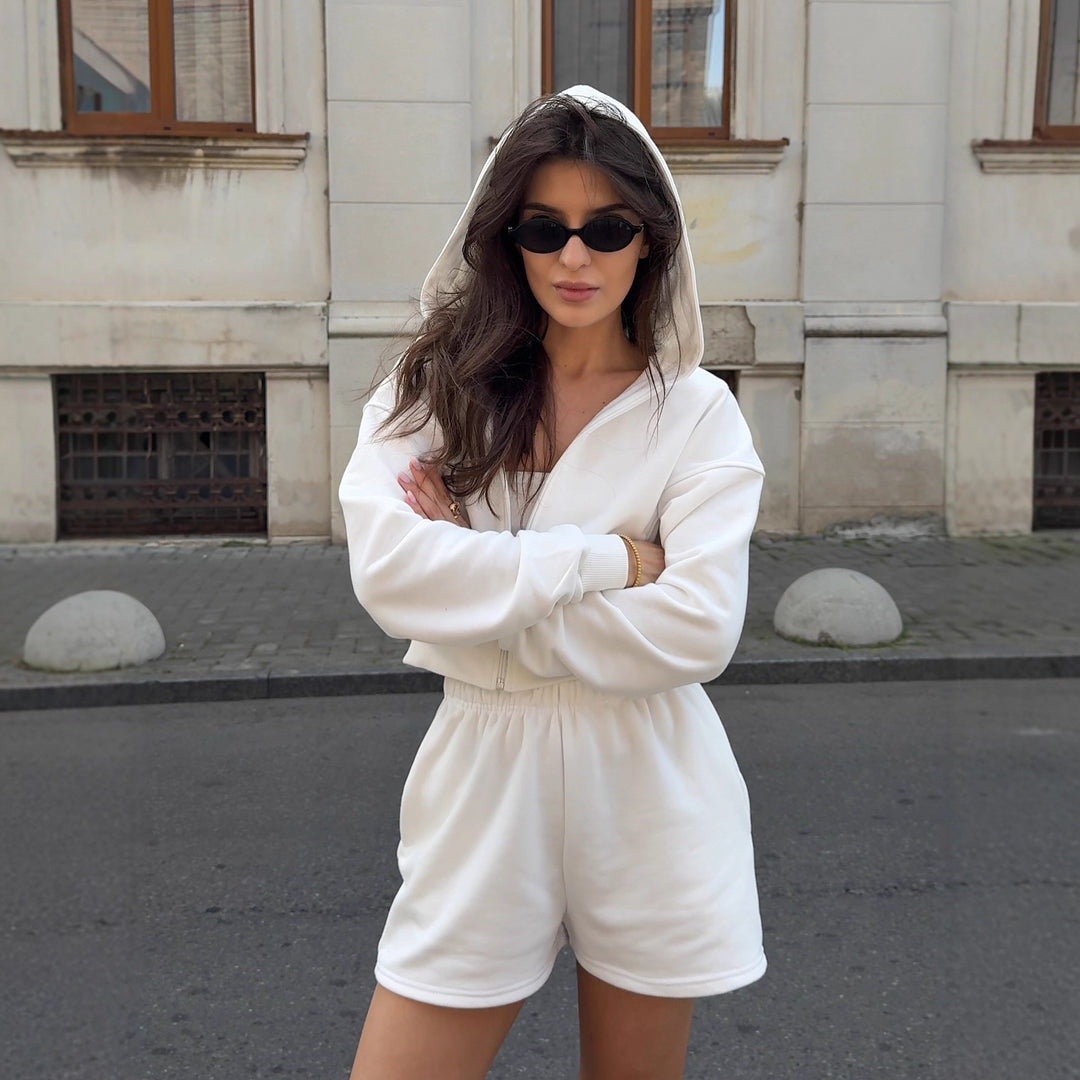 Lune London Women's Casual Hoodie and Shorts Set