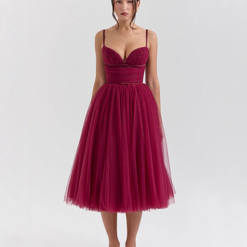 Women's Tulle Dress with Elegant Top and Flared Skirt Amarae