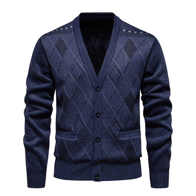 Men's Stylish Cardigan with Diamond Pattern Lune London